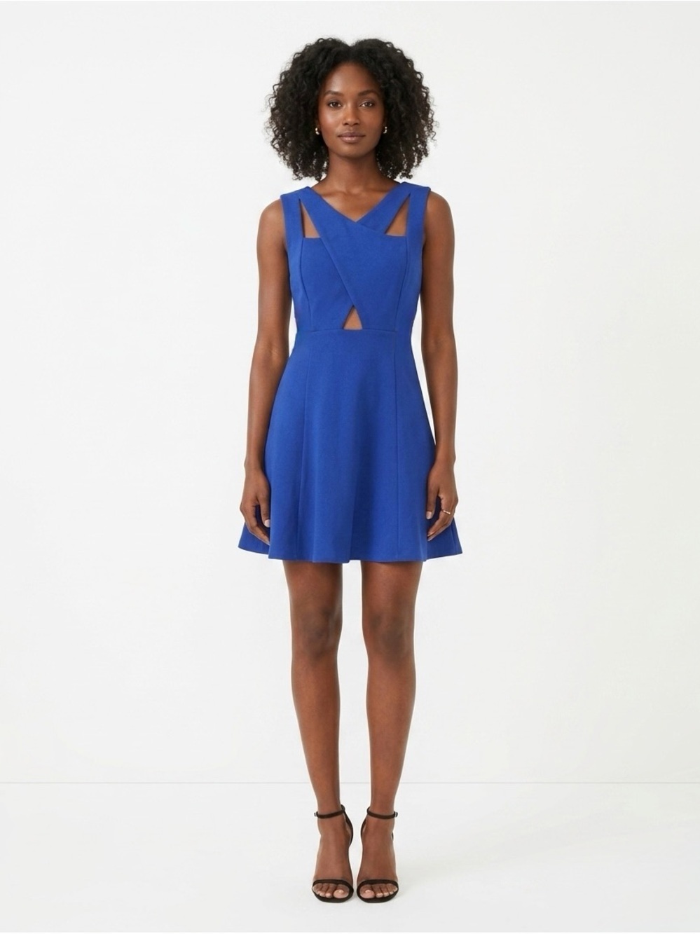 [J.O.A.] Blue Crossover Cut Out Dress